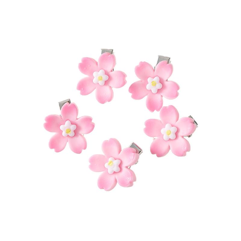 5pcs Sunflower Resin Hair Clip Duck Billed Mini Side Clip
