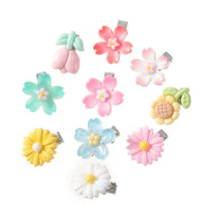 5pcs Sunflower Resin Hair Clip Duck Billed Mini Side Clip