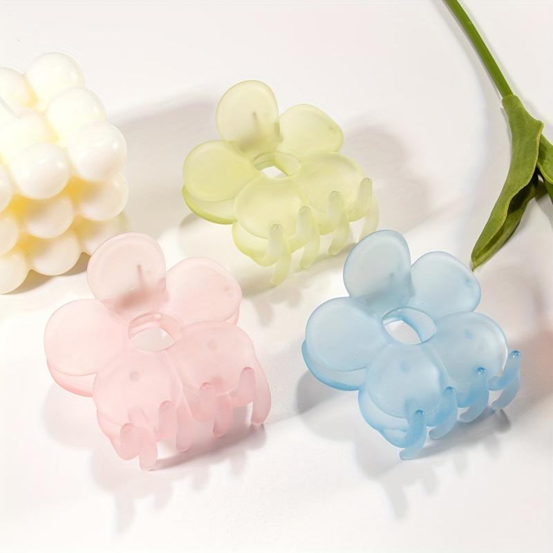 Matte Flower Hair Claw Frosted Shark Claw Mini Hair Clip