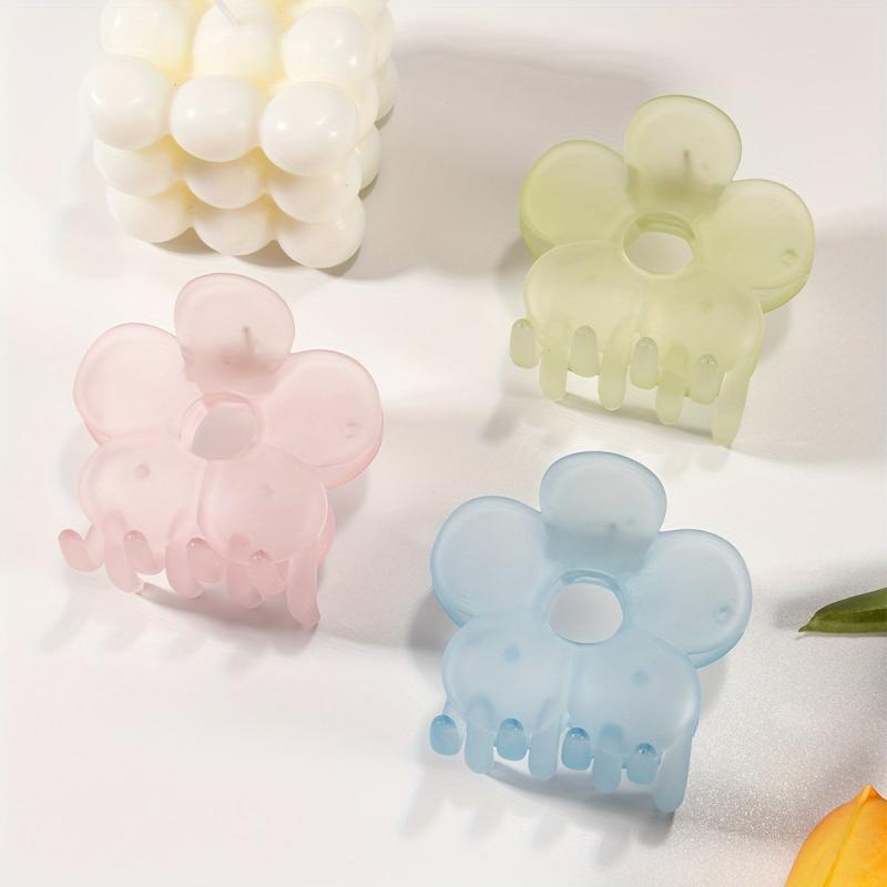 Matte Flower Hair Claw Frosted Shark Claw Mini Hair Clip