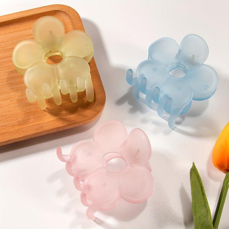 Matte Flower Hair Claw Frosted Shark Claw Mini Hair Clip