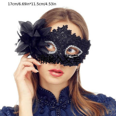Masquerade Mask Halloween Flower Princess Style Half Face Female