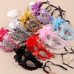 Masquerade Mask Halloween Flower Princess Style Half Face Female