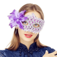 Masquerade Mask Halloween Flower Princess Style Half Face Female