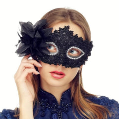 Masquerade Mask Halloween Flower Princess Style Half Face Female
