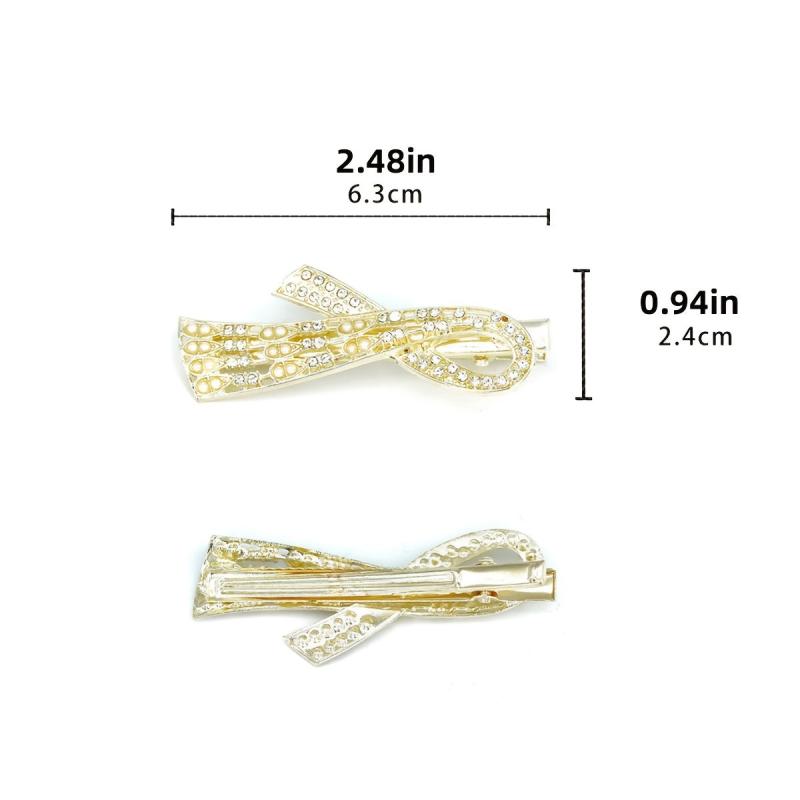 4pcs Rhinestone Duck Billed Clip Crystal Head Jewelry Hair Accessories