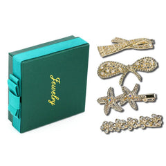 4pcs Rhinestone Duck Billed Clip Crystal Head Jewelry Hair Accessories