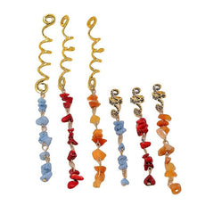 Colorful Stone Hair Jewelry For Braids Tassels Dreadlock Rings