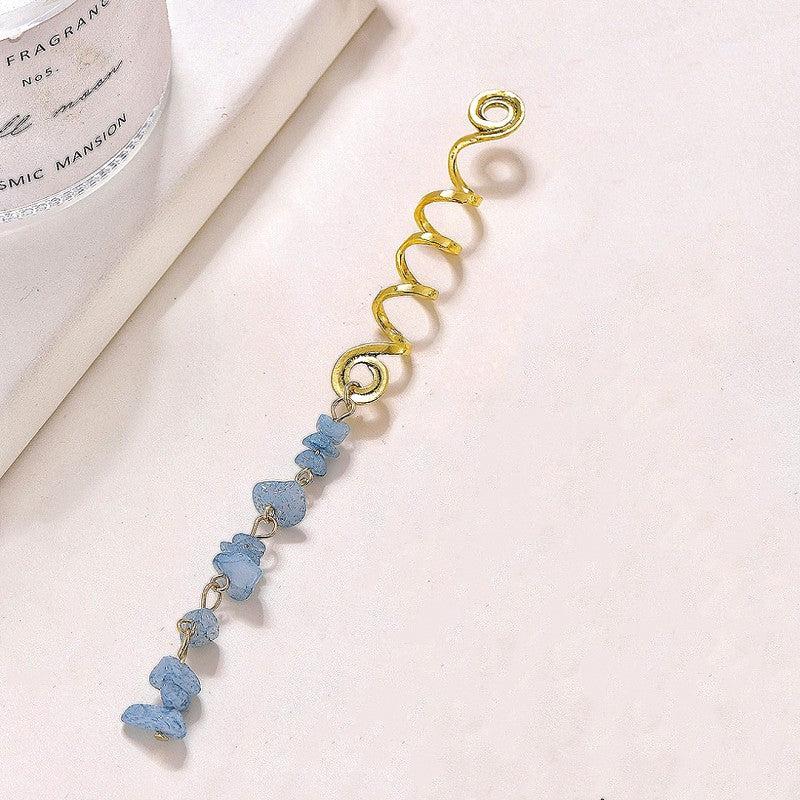 Colorful Stone Hair Jewelry For Braids Tassels Dreadlock Rings
