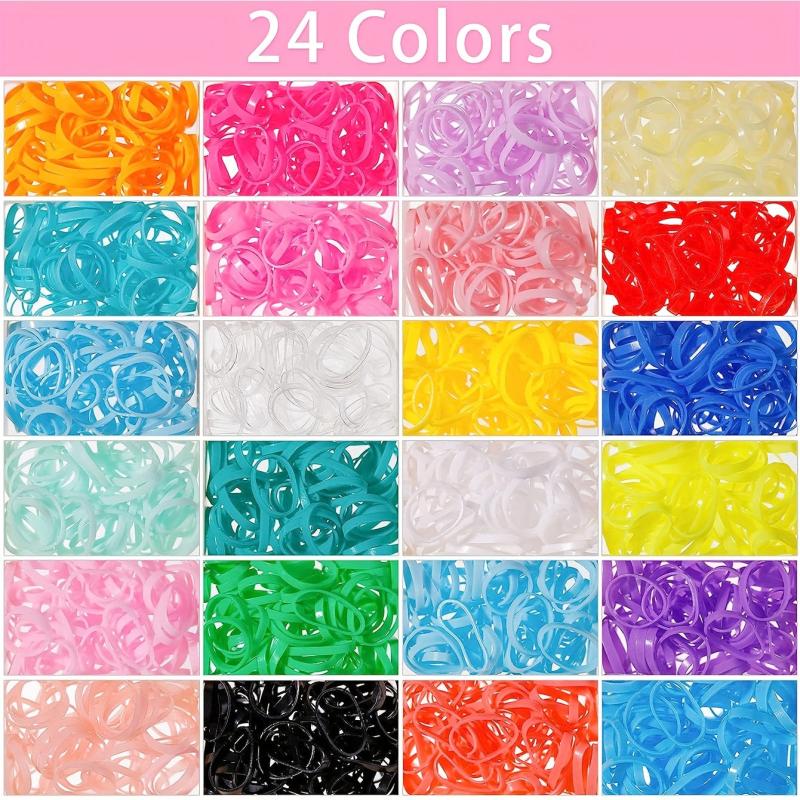 2000 Mini Elastic Hair Ties w/ Hair Loop Tools in Organizer