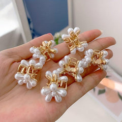 10pcs Faux Pearl Flower Hair Claw for Women