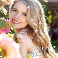 10pcs Faux Pearl Flower Hair Claw for Women