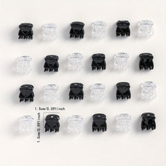 24pcs Mini Shark Claw Hair Accessories For Women