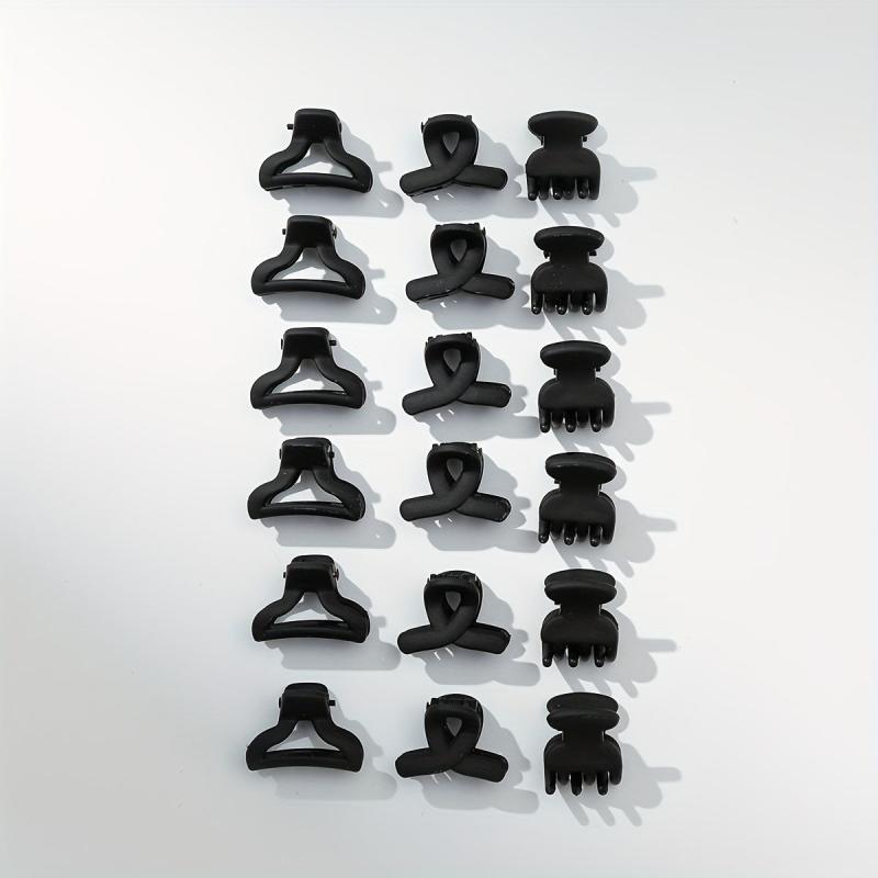18PCS Rubber Frosted Hair Claw Mini Small Shark Claw Hair Accessory