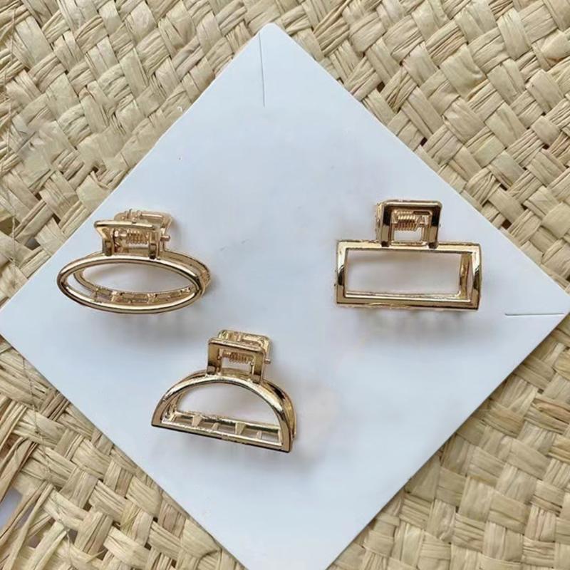 3pcs Hair Claw Golden Hair Clips Non Slip Hair Accessories