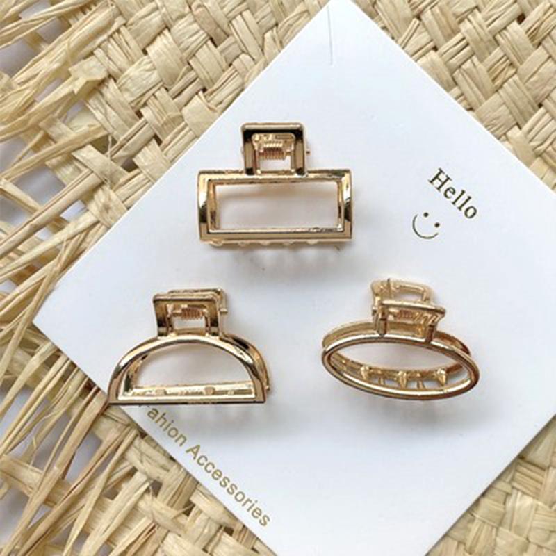 3pcs Hair Claw Golden Hair Clips Non Slip Hair Accessories