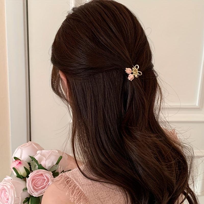 Mini Hair Clip Flower Hair Claw Tulip Shape Hair Accessories