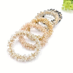 2 Packs Retro Crystal Head Rope Bracelet and Hair Tie