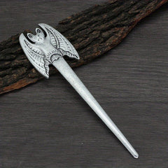 Vintage Viking Style Dragon Pattern Hair Stick Silvery Jewelry