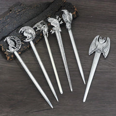 Vintage Viking Style Dragon Pattern Hair Stick Silvery Jewelry
