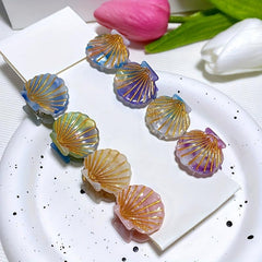 4pcs Sea Shell Shape Acetate Hair Claw Mini Shark Claw Hair Accessories