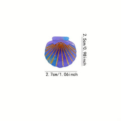 4pcs Sea Shell Shape Acetate Hair Claw Mini Shark Claw Hair Accessories