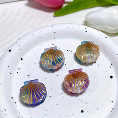 4pcs Sea Shell Shape Acetate Hair Claw Mini Shark Claw Hair Accessories