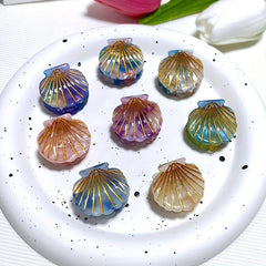 4pcs Sea Shell Shape Acetate Hair Claw Mini Shark Claw Hair Accessories