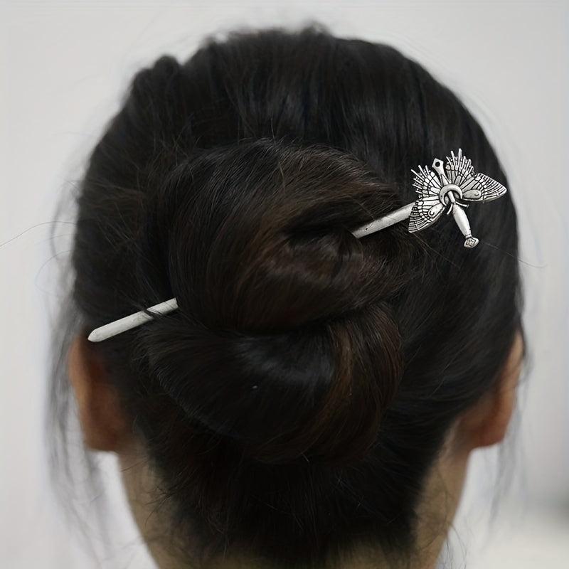 Vintage Viking Style Hairpin Moth Hair Stick Witch Nordic Celtic Accessory