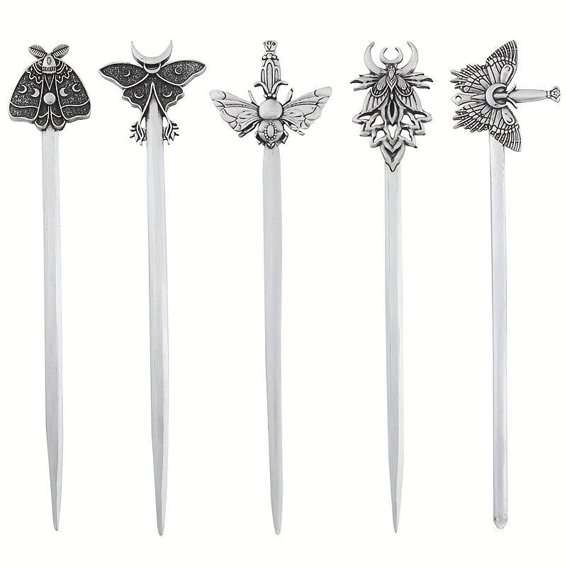 Vintage Viking Style Hairpin Moth Hair Stick Witch Nordic Celtic Accessory