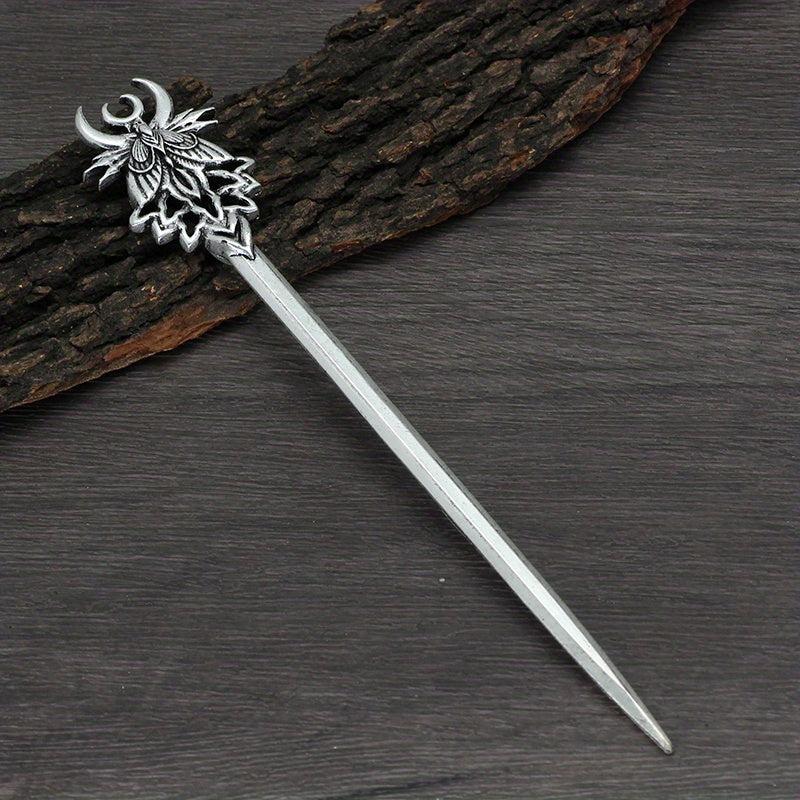Vintage Viking Style Hairpin Moth Hair Stick Witch Nordic Celtic Accessory