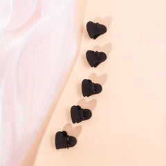 5pcs Matte Heart Hair Claw Clip Grip for Thick Hair