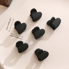 5pcs Matte Heart Hair Claw Clip Grip for Thick Hair