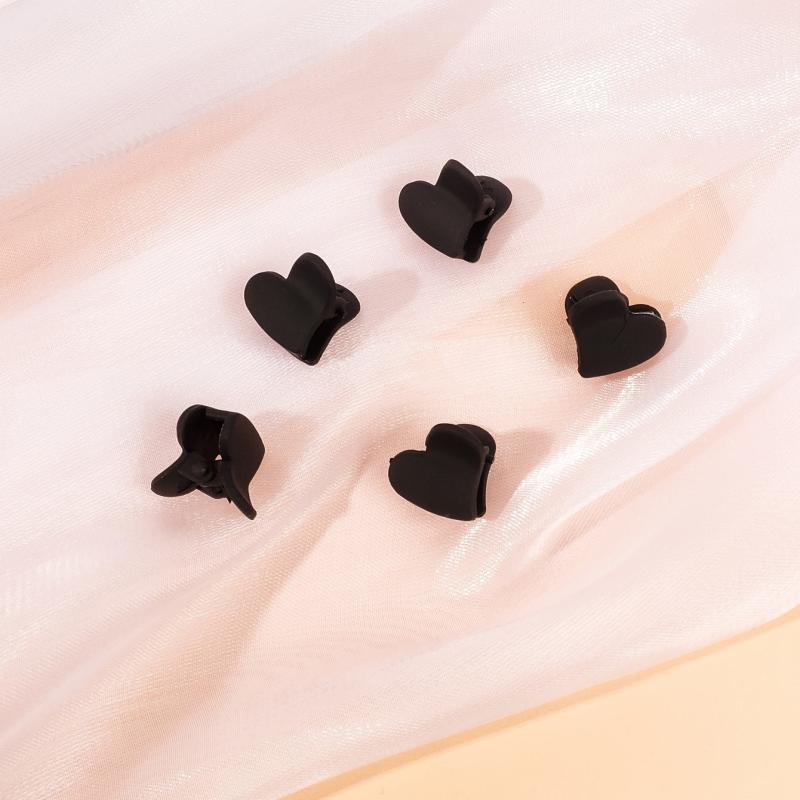 5pcs Matte Heart Hair Claw Clip Grip for Thick Hair