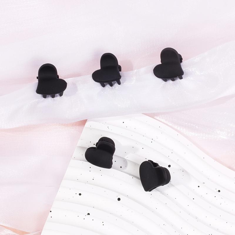 5pcs Matte Heart Hair Claw Clip Grip for Thick Hair
