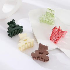 5pcs Mini Resin Bear Hair Claw Clips for Women Girls