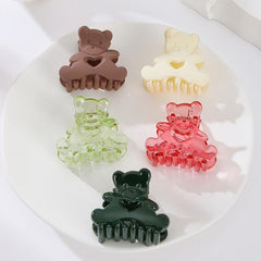 5pcs Mini Resin Bear Hair Claw Clips for Women Girls