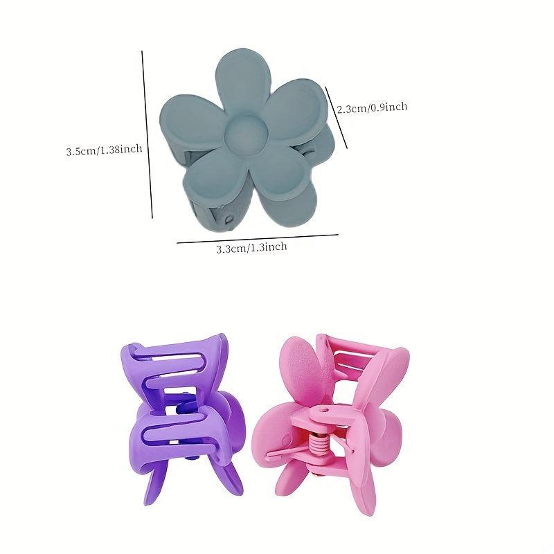 Matte Mini Hair Claw Sweet Hair Clip Flower Shaped for Toddlers Women