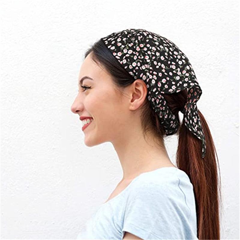 Floral Bandanas Kerchief Headbands Hair Ties Scarf Boho Head Hair Care