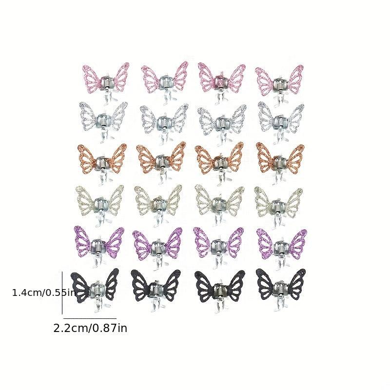 Rhinestone Butterfly Mini Hair Claw for Women Girls Sweet Hair Accessories