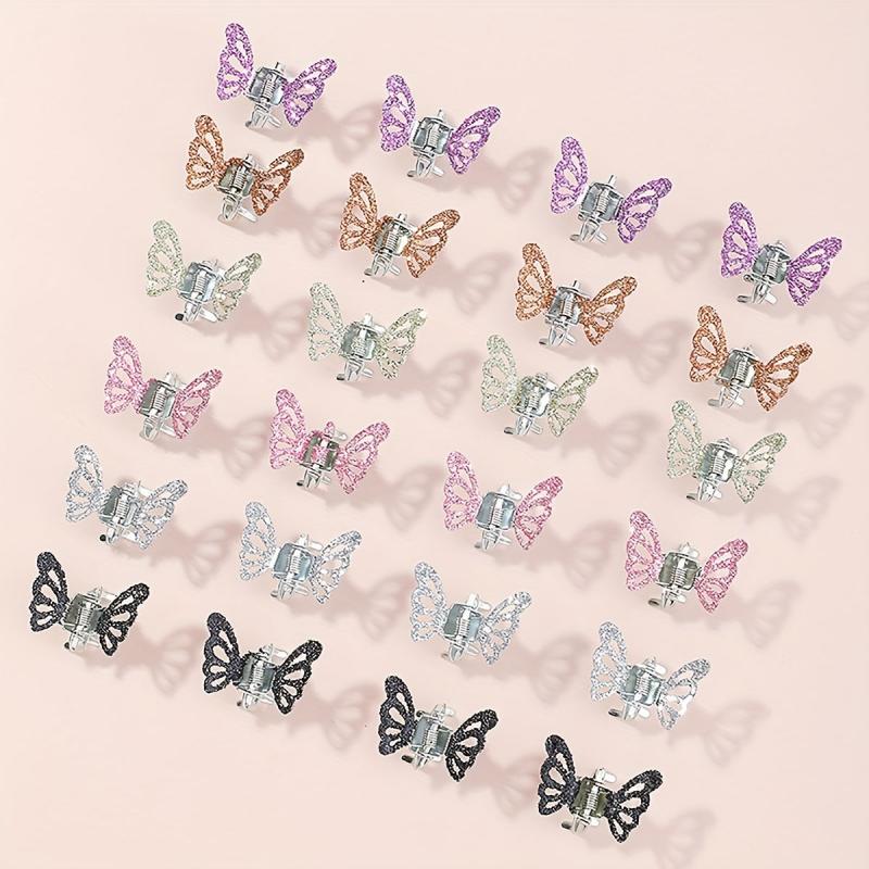 Rhinestone Butterfly Mini Hair Claw for Women Girls Sweet Hair Accessories