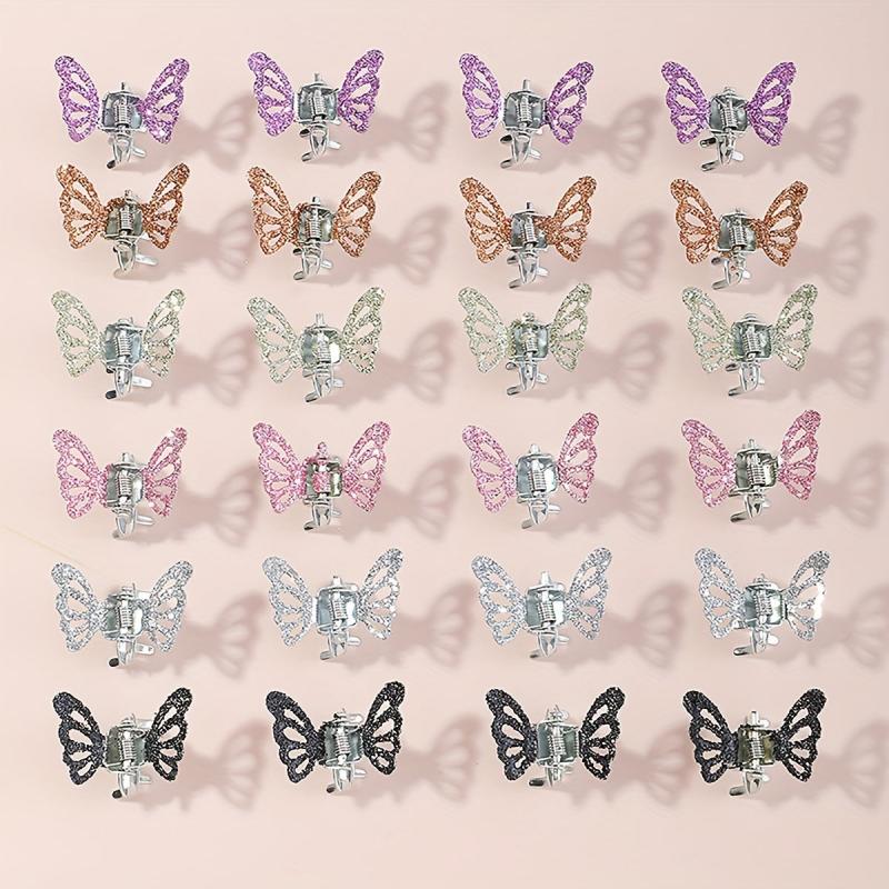 Rhinestone Butterfly Mini Hair Claw for Women Girls Sweet Hair Accessories