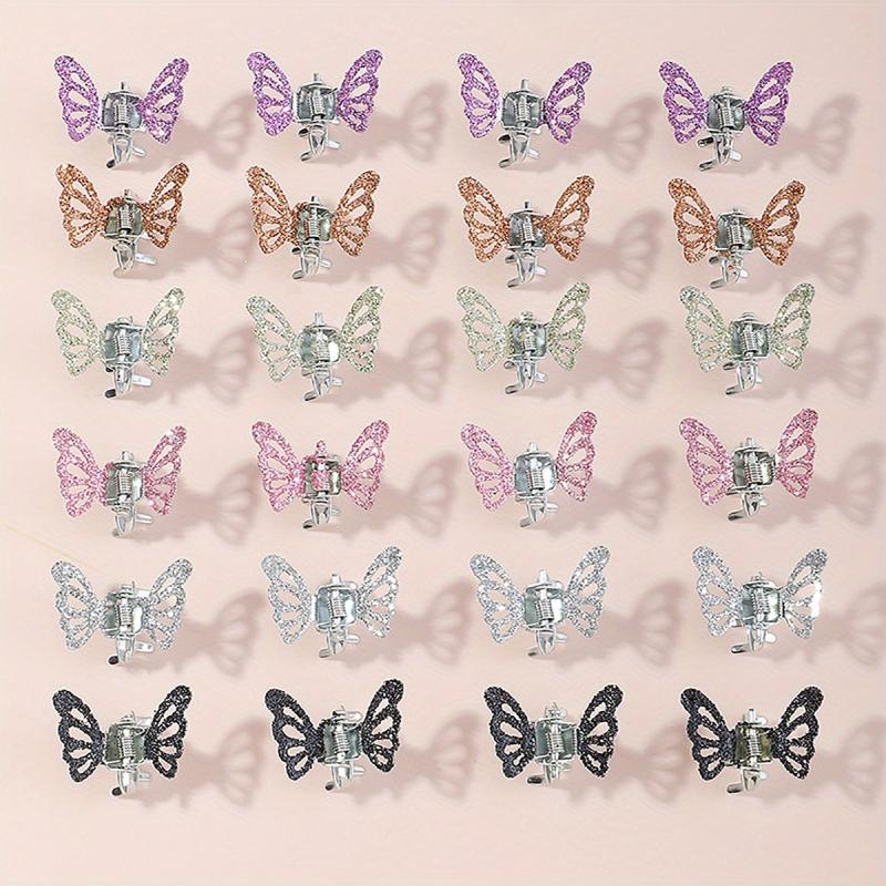 Rhinestone Butterfly Mini Hair Claw for Women Girls Sweet Hair Accessories
