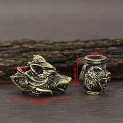 8pcs Viking Braids Ring Wolf Head Beads for Bracelets DIY