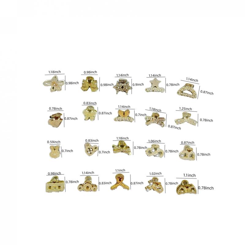 Faux Pearl Mini Hair Claw Braided Metal Bangs Clip