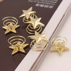 Star Shape Metal Hair Clip Spiral Hair Ring Star Swirl Barrette Y2K Hair Accesso
