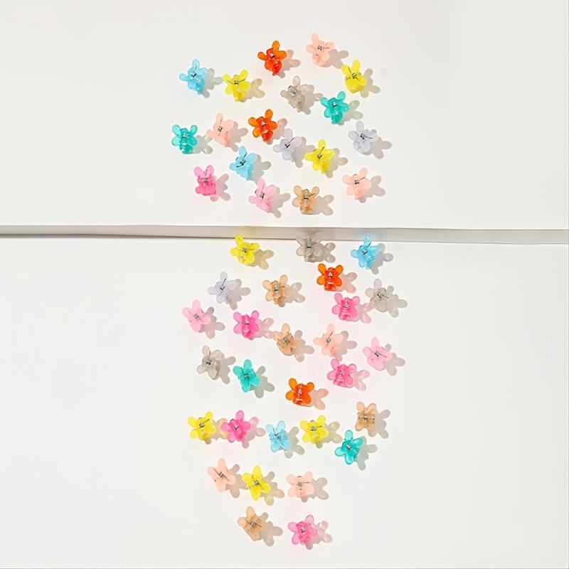 50pcs Mini Butterfly Candy Hair Claw Clips Flower Tiny Claw Clip Girls Accessori