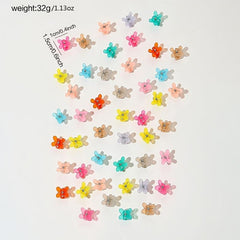 50pcs Mini Butterfly Candy Hair Claw Clips Flower Tiny Claw Clip Girls Accessori