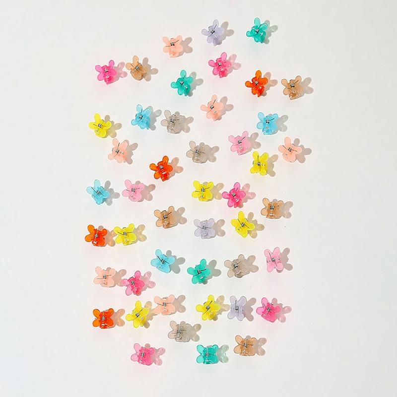 50pcs Mini Butterfly Candy Hair Claw Clips Flower Tiny Claw Clip Girls Accessori