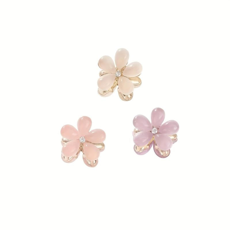 Oral Flower Hair Clip Sweet Hair Claw for Women Girls Baby
